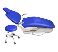 4 Pezzi/Set Copripoltrona Odontoiatrica Dentale Copre Pelle Sintetica Coprisedile Elastico Impermeabile Protettore Dentista Contenere Poggiatesta Schienale Cuscino Copertura Della Sed(Color:Blu scuro)