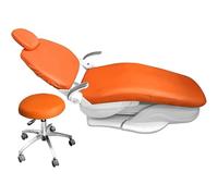 4 Pezzi/Set Copripoltrona Odontoiatrica Dentale Copre Pelle Sintetica Coprisedile Elastico Impermeabile Protettore Dentista Contenere Poggiatesta Schienale Cuscino Copertura Della Sedia(Color:Orange)