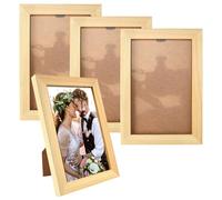 4 Pezzi Set Cornici Foto 10 X 15 Cm, Moderna Cornici Per Foto Piccola Da Tavolo E Da Parete, Legno MDF Photo Frame con Schegge Di Metallo Rinforzato per Soggiorno, Corridoio, Camera Da Letto, Ufficio