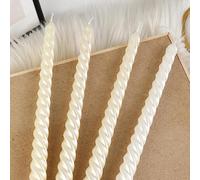 4 pezzi Set di candele a cono bianche, candele a cono realmente senza gocciolamento, candele che bruciano pulite per 8 ore, eleganti per cene e matrimoni Tagli Unica,Stile W 50 pezzi,Stile W 100 pezzi