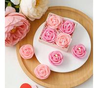 4 Pezzi/Set di Candele Profumate a Rosa, Ogni Scatola Contiene Quattro Candele Colore Rosa, Viola, Champagne, Bianco Fiore, Profumo di Lavanda, Profumo di Rosa, Decorazione per la Casa, Regalo di San 