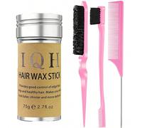 4 pezzi Set di cera per capelli e pettini, include: 1 pezzo di cera per capelli non grassa per una tenuta forte e un aspetto ordinato, 1 pettine per la linea dei capelli per una linea morbida, 1 petti