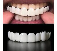 4 pezzi Set di decorazioni per il sbiancamento dei denti con sorriso, 2a generazione, facile da usare Tagli Unica,Denti superiori non perforati + denti inferiori,Nessun foro + foro (8 pezzi/set)ABS