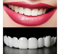 4 pezzi Set di decorazioni per il sbiancamento dei denti con sorriso, 2a generazione, facile da usare Tagli Unica,Denti superiori non perforati + denti inferiori,Dente-2,Dente-1,Dente-3,Dente-4,Dente-