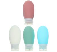 4 Pezzi Set di Flaconi da Viaggio 60ml, Riempimento Ampio | Compatto e Perdite in Borsa, per Balsamo e Lavaggio a Mano, Utile in Valigia e Trasferte