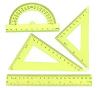 4 Pezzi Set di Geometria Scala Righello Impostato Righello Triangolare Compasso-squadre per Studenti Set per Studenti,Set di Geometria e Disegno