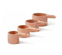 4 Pezzi/Set di Misurini nel Legno Realizzati un Mano con Finitura Lucida pe7083
