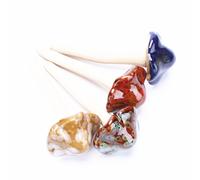 4 pezzi set di ornamenti da giardino colorati mini funghi in ceramica decor