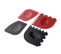 4 Pezzi Set di Raschietti per Pentole e Padelle, Dentato e Liscio | Due Modelli Curvature Diverse, per Superfici Antiaderenti e Ghisa, Uso Domestico in Cucina