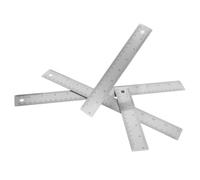 4 Pezzi Set di Righelli in Metallo Industriale Antiscivolo | 15 20 30 35cm, Acciaio e Legno, Presa Comoda, per Disegno Tecnico e Ufficio