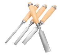 4 Pezzi Set di Sgorbie per Legno a Mezzotondo 6/12/18/24mm | Acciaio al Carbonio e Legno, 4 Misure Essenziali, Taglio Duraturo, per Intaglio Artistico Creativo