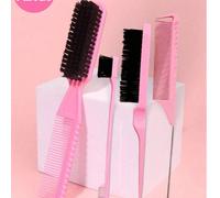 4 pezzi Set di spazzole per capelli per bambini, 2 in 1 pettine e spazzola per acconciature e pulizia rapida, pettine a coda di topo, pettine per evidenziare la treccia, spazzola per la pulizia delle 