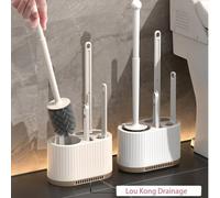 4 pezzi Set di spazzole per WC, spazzola da bagno montata a parete senza estremità morte, set di 4 in 1 porta spazzola per WC di lusso leggero, strumento per la pulizia del bagno, accessori da bagno,