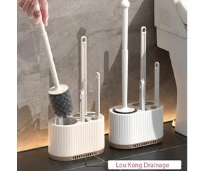 4 pezzi Set di spazzole per WC, spazzola da bagno montata a parete senza estremità morte, set di 4 in 1 porta spazzola per WC di lusso leggero, strumento per la pulizia del bagno, accessori da bagno, 