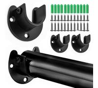 4 pezzi Set di supporto per asta a U, Armadio Supporto Asta di Sostegno, Supporto per Asta Armadio in Acciaio Inox, Supporto Tubo Armadio, per cucine, balconi, bagni, armadi, finestre.(32mm, Nero).