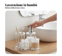 4 Pezzi Set Dispenser, Portaspazzolini e Barattoli Deingn Trasparente per