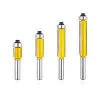 4 Pezzi Set Frese per Legno, 8 mm Punte Fresa Legno, Fresa per Legno con Cuscinetto, Fresa Legno per la Lavorazione del Legno, Fresa a Copiare per Rifilare il Legno