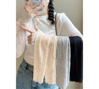4 pezzi/Set Maniche protettive da sole in pizzo per donne - Tessuto lavorato a maglia elegante e traspirante, design a tinta unita, essenziale per l'estate all'aperto | Stile manica elegante | Artigia