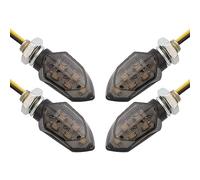 4 pezzi/set mini motociclo lente fumé indicatore di direzione 5LED 12V ambra lampada indicatore lampeggiante due fili for Kawasake ,Luci per motociclette
