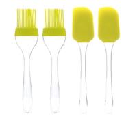 4 Pezzi Set Pennello Olio Barbecue in Silicone Verde | Spatola e Pennello per Uso Esterno, Impugnatura Ergonomica, Leggero, per Grigliare e Distribuire Condimenti