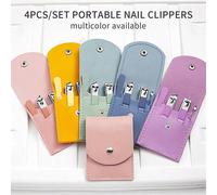 4 pezzi Set per manicure e pedicure in acciaio inossidabile premium con custodia, kit di bellezza professionale include forbici di precisione e lima da unghie portatile, ideale per viaggiare o uso dom