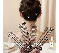 4 pezzi/Set Pettine per capelli stile coreano con camelia, accessorio per capelli premium per domare i capelli ribelli, ornamento per fascia per capelli PiantePoliestere