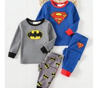 4 pezzi Set pigiama neonato, composto da maglietta a maniche lunghe con stampa cartoni animati e pantaloni a vita elastica, morbido e aderente, adatto per autunno/inverno 2Y,3Y,9-12M,12-18M,18-24MGeom