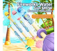4 pezzi/Set Pistola ad acqua a forma di fuochi d'artificio, Cannone ad acqua a 70 fori per l'estate, con grande capacità d'acqua, pistola ad acqua giocattolo per bambini, giocattolo per piscina, gioca