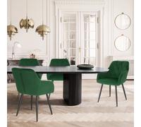 4 pezzi/set sedia da pranzo imbottita in velluto poltrona scandinava camera da letto cucina soggiorno sedia con braccioli schienale