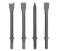 4 pezzi/set Set di scalpelli for martello pneumatico con gambo esagonale Testa a impatto pneumatico for impieghi gravosi for la rimozione/taglio della ruggine, set di scalpelli pneumatici
