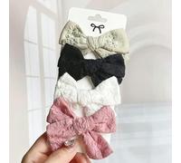 4 pezzi/set Stampa Bowknot Fermagli per capelli per graziosi fiocchi di cotone Forcina Barrette Copricapo Accessori per capelli per bambini-1568-15