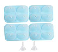 4 pezzi/set stampi in silicone realistici 3D per mango a 4 cavità, ideali per cuocere al forno con imbuti, per uso alimentare, fai da te, dessert, pasticceria, gelato, torta, mousse, cioccolato, ca