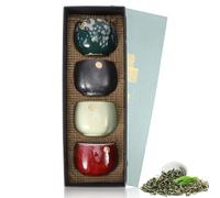 4 pezzi/set tazze da tè asiatiche, Tradizionale Tazze da Tè Giapponesi Senza Manico in Ceramica Piccoli, multicolore per casa, ufficio