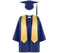 4 Pezzi Set Toga Laurea Bambino Toga e Tocco per Bambini 2-12 Anni Costume da Laureato con Stola Cappello Nappina 2026 Abito Diploma Asilo Scuola Materna Primaria Kit Completo Graduazione