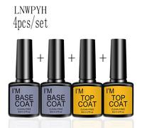 4 pezzi/set top coat e base coat kit smalto gel trasparente semi permanente nail art manicure Soak Off set di vernici gel UV a LED