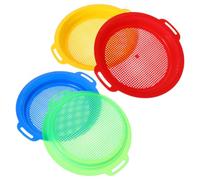 4 Pezzi Setaccio da Giardino Rotondo in Plastica PP | Maglia Uniforme Verde Classico, Separa Sassi e Rametti, Comodo da Portare All'aperto