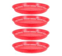 4 Pezzi Setaccio Rotondo in Plastica Rosso per Compost e Sabbia | Screma Sassi e Detriti, Risciacquo Acqua, Facile da Pulire, Classificazione Dimensioni