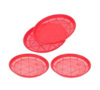 4 Pezzi Setaccio Rotondo in Plastica Rosso per Sabbia e Pietre | Filtra Sabbia e Sassi, Classifica le Dimensioni, Uso per Semina e Giardinaggio Domestico, Facile da Pulire