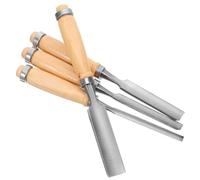 4 Pezzi Sgorbie per Legno Professionali, Set 6/12/18/24 Mm | Acciaio al Carbonio e Legno, Testa Mezzotonda, Taglio Preciso per Modelli, Regalo di Natale, Colore Khaki