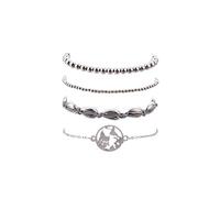 4 Pezzi Shell Mappa Set di Braccialetti Moda Perline di Piccole Dimensioni Bracciale a Catena Braccialetti Gioielli per Donne Ragazze Eleganti e Popolari Nice