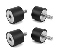 4 Pezzi Silent Block M10x25, Ammortizzatore in Gomma Tipo VD 40x30 mm, Supporto Antivibrante Cilindrico, Cuscinetto Antivibrazione per Compressori d'Aria, Motori, Pompe dell'Acqua, Antiruggine