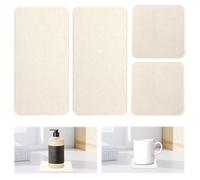 4 Pezzi Sottobicchieri di Diatomite Assorbenti D'Acqua Sottobicchiere di Terra di Diatomee Vassoio in Pietra per Lavello Portasapone Terra Diatomeica Vassoio Pietra Assorbente per Cucina e Bagno
