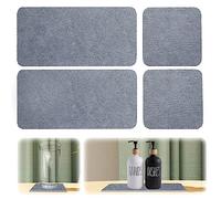 4 pezzi Sottobicchieri in Terra di Diatomee Assorbenti, Tappetino in Terra di Diatomee Cuscino in Pietra Assorbente, per Tazze di Sapone a Mano, Bottiglie di Bevande, Piante (4 Grigio scuro)