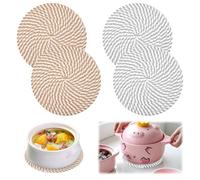 4 Pezzi Sottopentola per Cucina, 18 cm Sottopentola Cucina Di Cotone Sotto Pentola Da Cucina Resistente Al Calore, Sottopiatti Rotondi per Cucina, Sala Da Pranzo