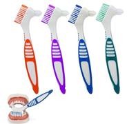 4 Pezzi Spazzola Di Pulizia Protesi,Spazzolino per Dentiere,Spazzole per La Pulizia Della Dentiera,Spazzole Protesi Dentale,Spazzola per Denti Falsi,Per La Pulizia Dei Denti Finti (4 Colori)