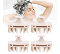 4 Pezzi Spazzola per Massaggiatore del Cuoio Capelluto, Rimozione della Forfora, Spazzola per Shampoo Ergonomica per Pulizia Profonda, per Uso Domestico (colore della pelle)