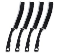 4 Pezzi Spazzola Pulizia Multifunzionale Con Manico Lungo per Fessure Strette - Setole Dure per Cucina, Bagno, Porte e Finestre (Nero)