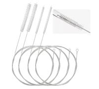 4 Pezzi Spazzola Sottile per la Pulizia del Tubo Flessibile, 100 cm Riutilizzabile Multiuso Tubo Spazzola, Spazzola per la Pulizia della Cannuccia, Setole in Nylon, per Pulire Tubo, Frigorifero