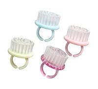 4 pezzi spazzole per unghie con setole ergonomiche e morbide in tonalità Macaron per una comoda cura delle unghie e facile da trasportare