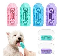 4 pezzi Spazzolino Denti Cane Piccola Taglia, Silicone, Ditale Per Pulizia Denti Cane Manuale 4 Colori
